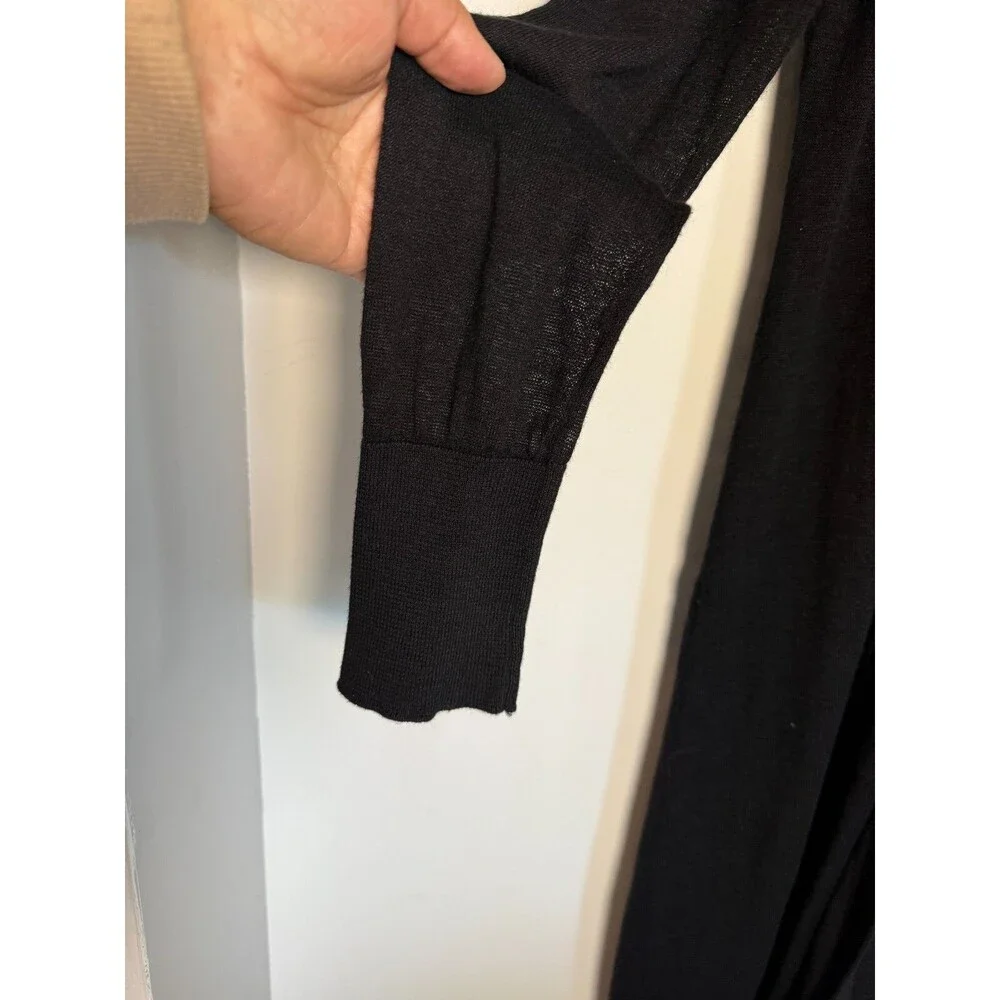 Thalia Sodi Women's Lurex Duster Cardigan Black Size X-Large Lightweight Open - Picture 2 of 6